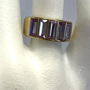 Heidi Daus 🆕 Baguettes Violet Crystal Deco size 7 ring